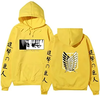 Attack on Titan Anime Unisex Hoodie Cosplay Hooded Sweatshirts Cotton Cozy Wings of Freedom Print Pullovers Tops
