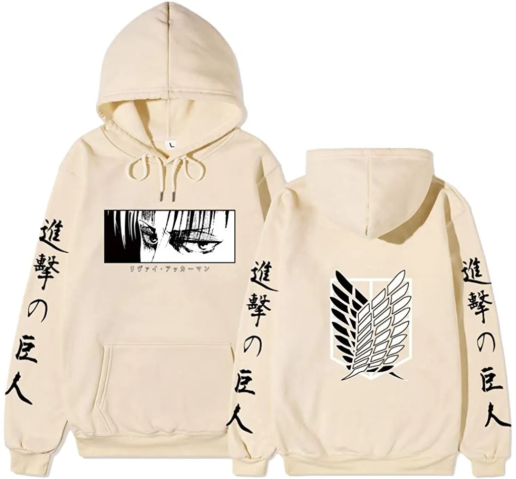 Attack on Titan Anime Unisex Hoodie Cosplay Hooded Sweatshirts Cotton Cozy Wings of Freedom Print Pullovers Tops