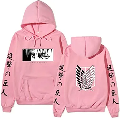 Attack on Titan Anime Unisex Hoodie Cosplay Hooded Sweatshirts Cotton Cozy Wings of Freedom Print Pullovers Tops