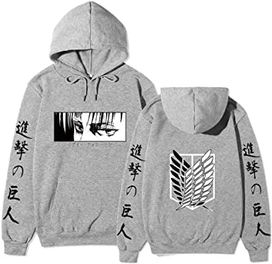 Attack on Titan Anime Unisex Hoodie Cosplay Hooded Sweatshirts Cotton Cozy Wings of Freedom Print Pullovers Tops
