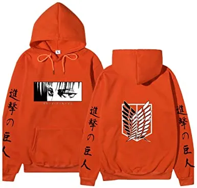Attack on Titan Anime Unisex Hoodie Cosplay Hooded Sweatshirts Cotton Cozy Wings of Freedom Print Pullovers Tops
