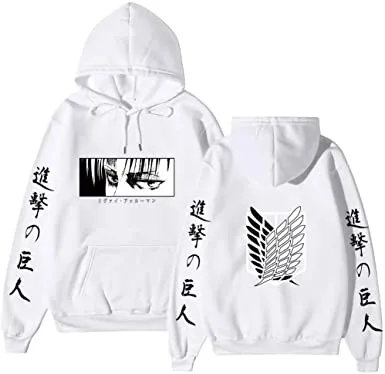 Attack on Titan Anime Unisex Hoodie Cosplay Hooded Sweatshirts Cotton Cozy Wings of Freedom Print Pullovers Tops