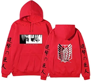Attack on Titan Anime Unisex Hoodie Cosplay Hooded Sweatshirts Cotton Cozy Wings of Freedom Print Pullovers Tops
