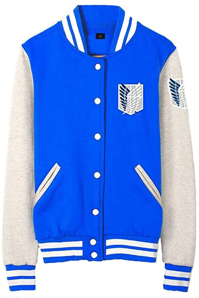 Attack on Titan Anime Unisex Slim Fit Varsity Baseball Uniform Lightweight Jacket Sport Coat