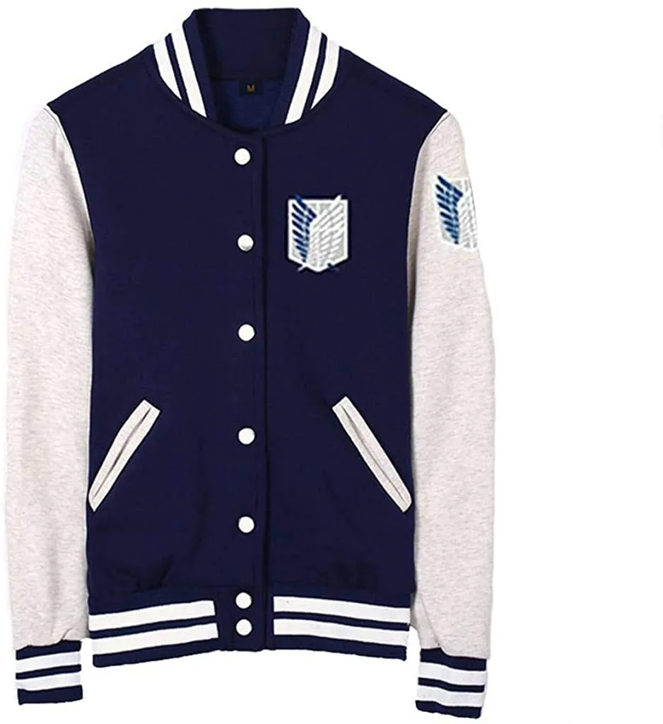 Attack on Titan Anime Unisex Slim Fit Varsity Baseball Uniform Lightweight Jacket Sport Coat