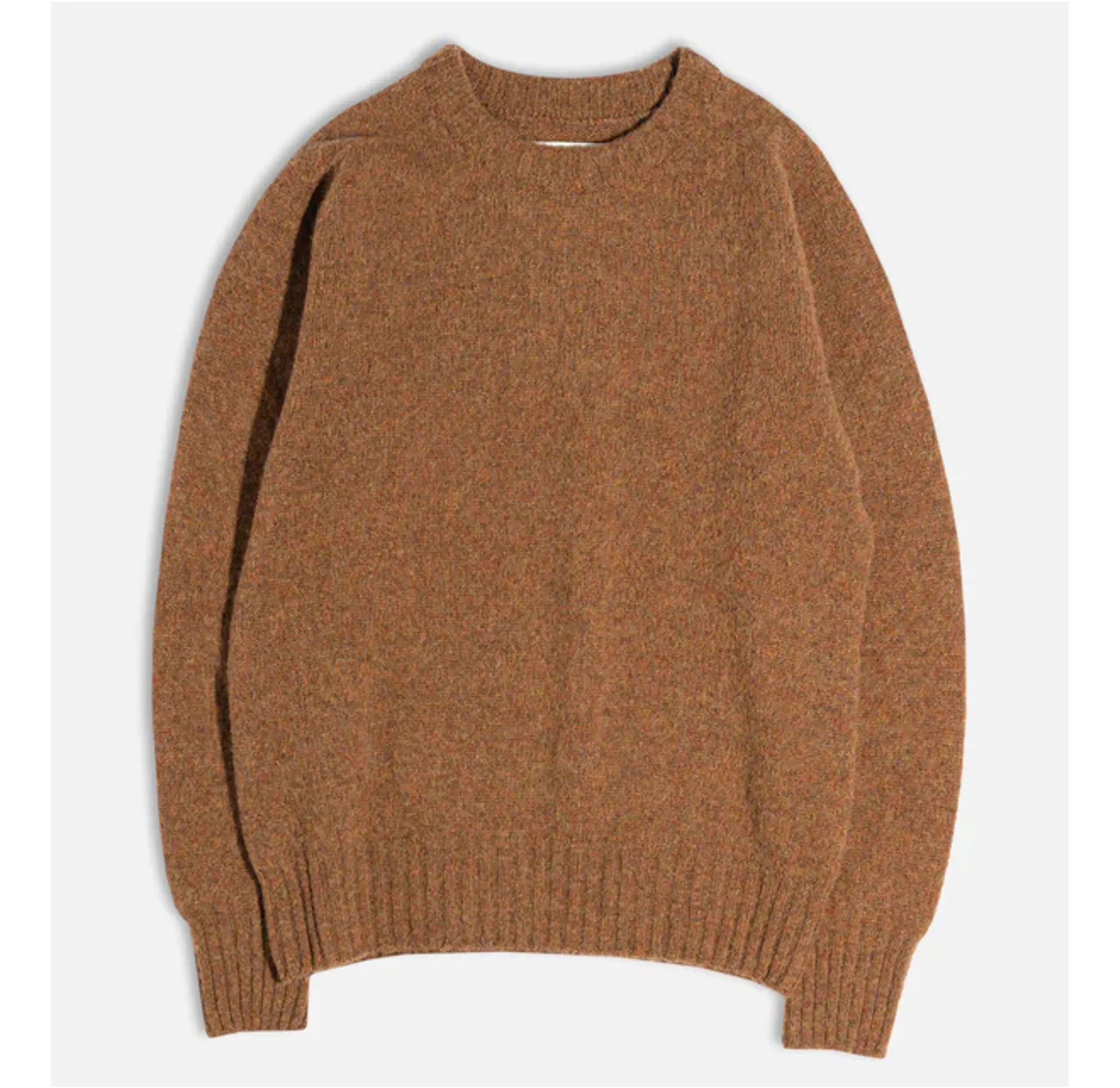 Brushed Shetland Crew in Rust