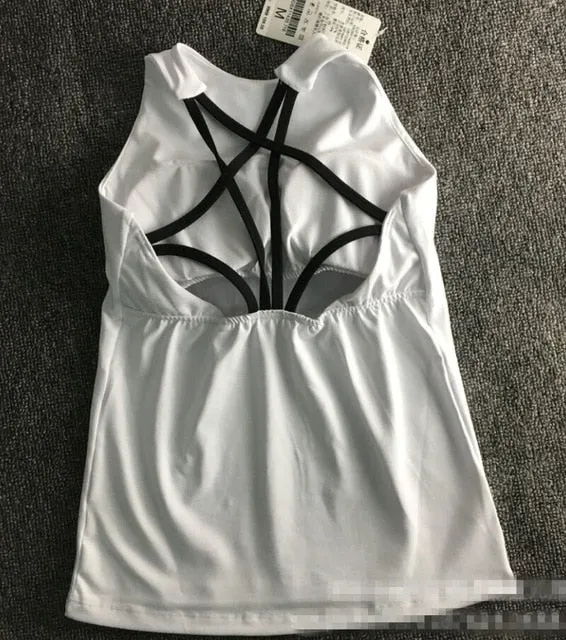 Crossfit Open Back Padded  Running Sleeveless T-shirt