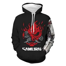 Cyberpunk 2077 Hoodie - Onicyborg Samurai 3D Print Hooded Pullover