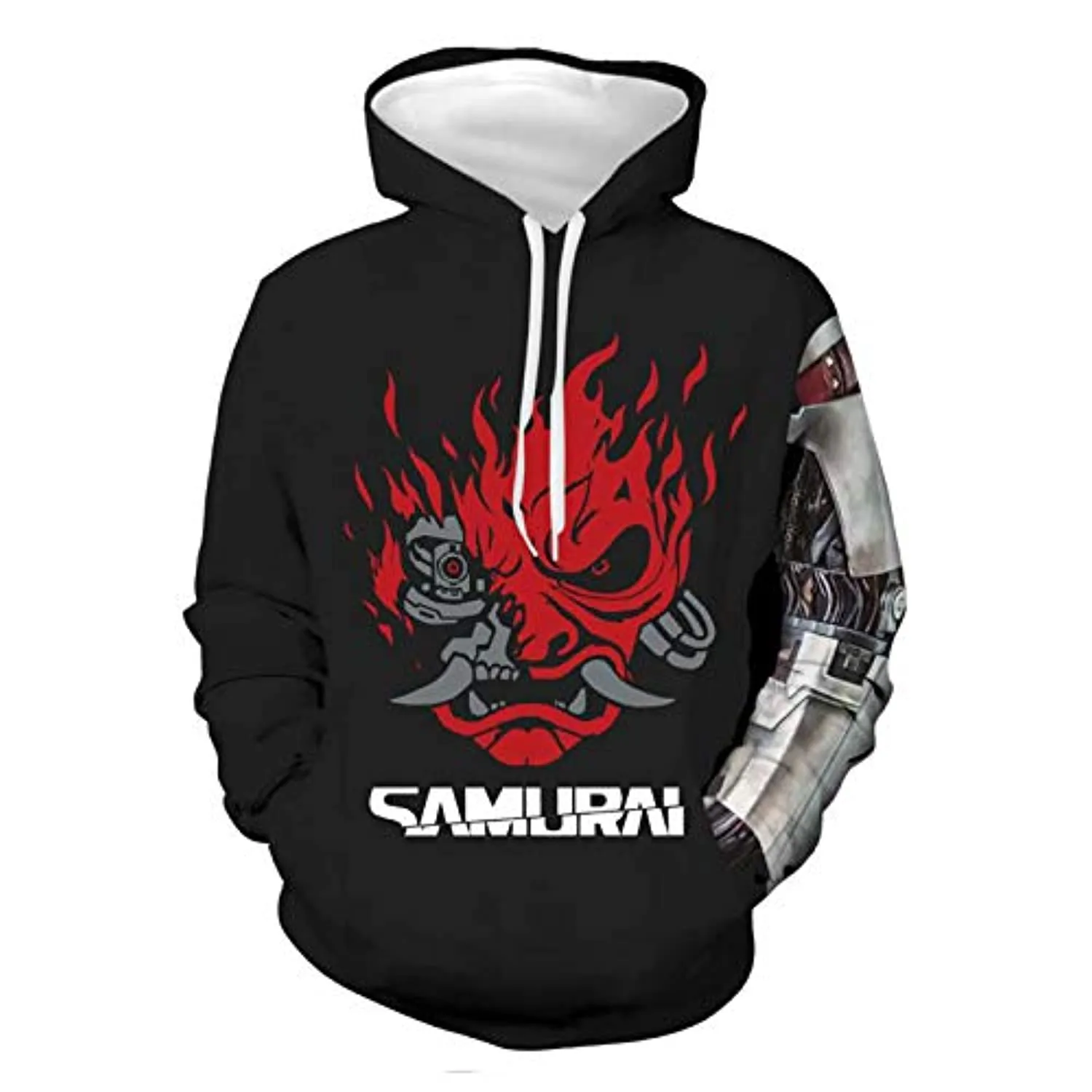 Cyberpunk 2077 Hoodie - Onicyborg Samurai 3D Print Hooded Pullover