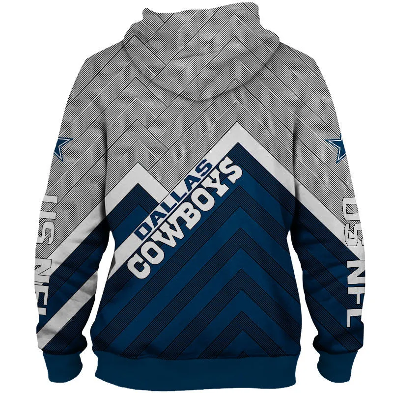 Dallas Cowboys NFL Rugby Team Printed Zip Up Hoodie