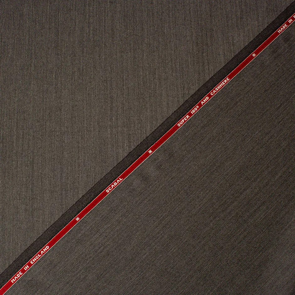 Dark Grey Herringbone Wool & Cashmere Suiting (A 3.15m Piece)
