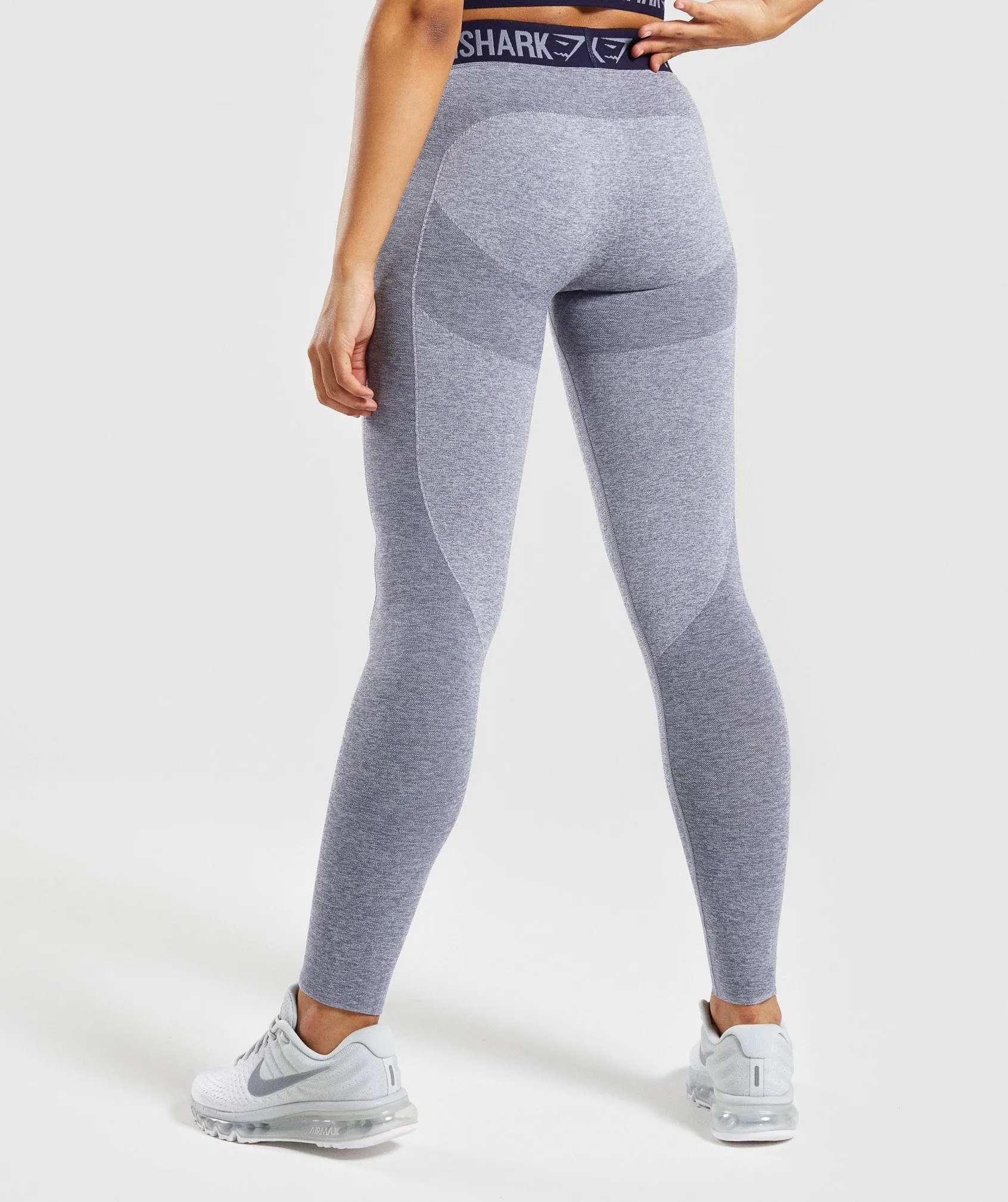 Gymshark Flex Leggings - Steel Blue Marl/Evening Navy Blue