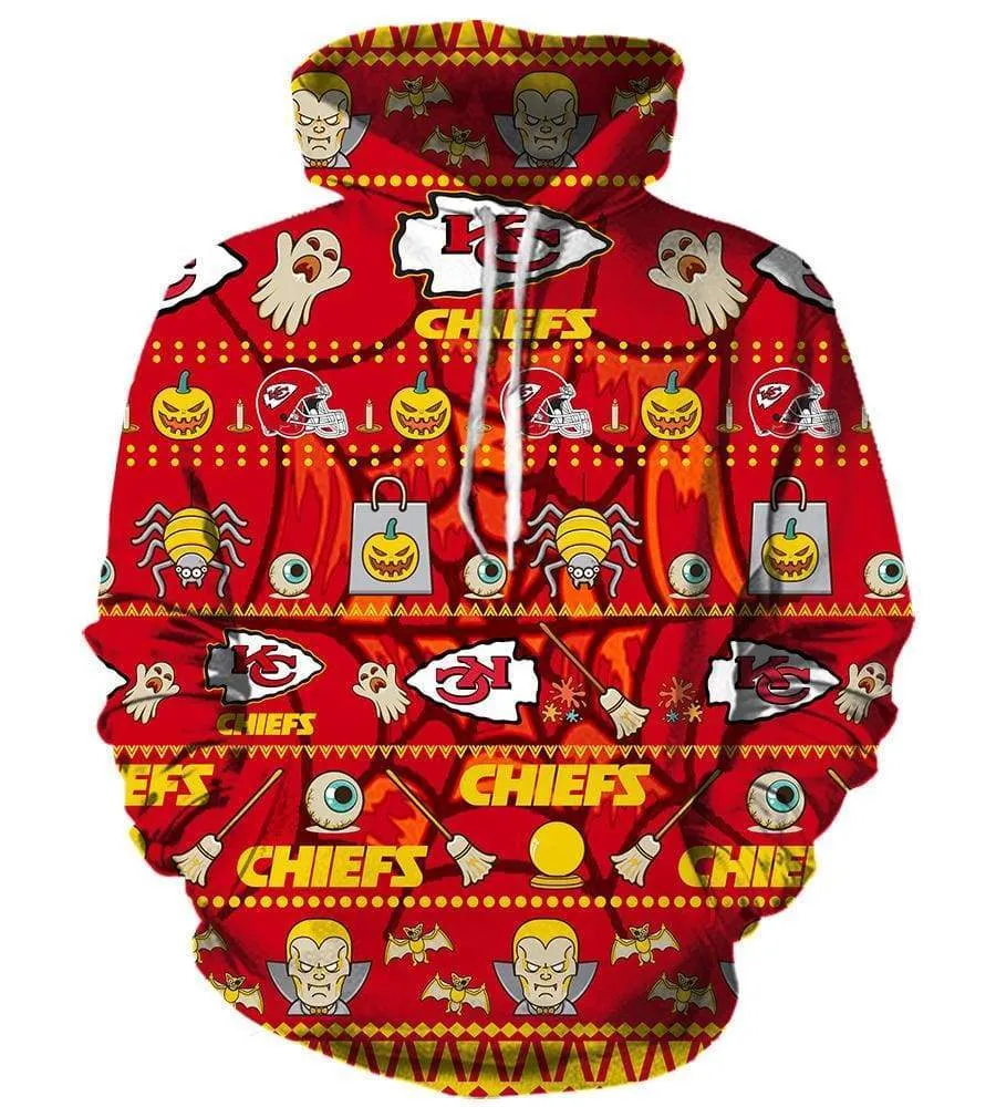 Halloween Kansas City Chiefs Hoodies - Pullover Red Hoodie
