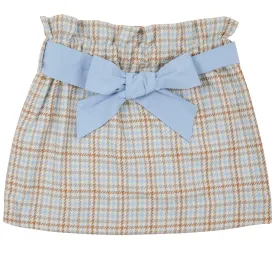 Henry Clay Houndstooth/Beale Street Blue Beasley Bow Skirt - Woven Yarn