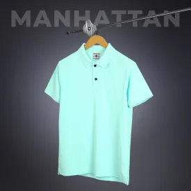 Sports Dry Fit Mint Blue Polo T Shirts (Micro Polyester)