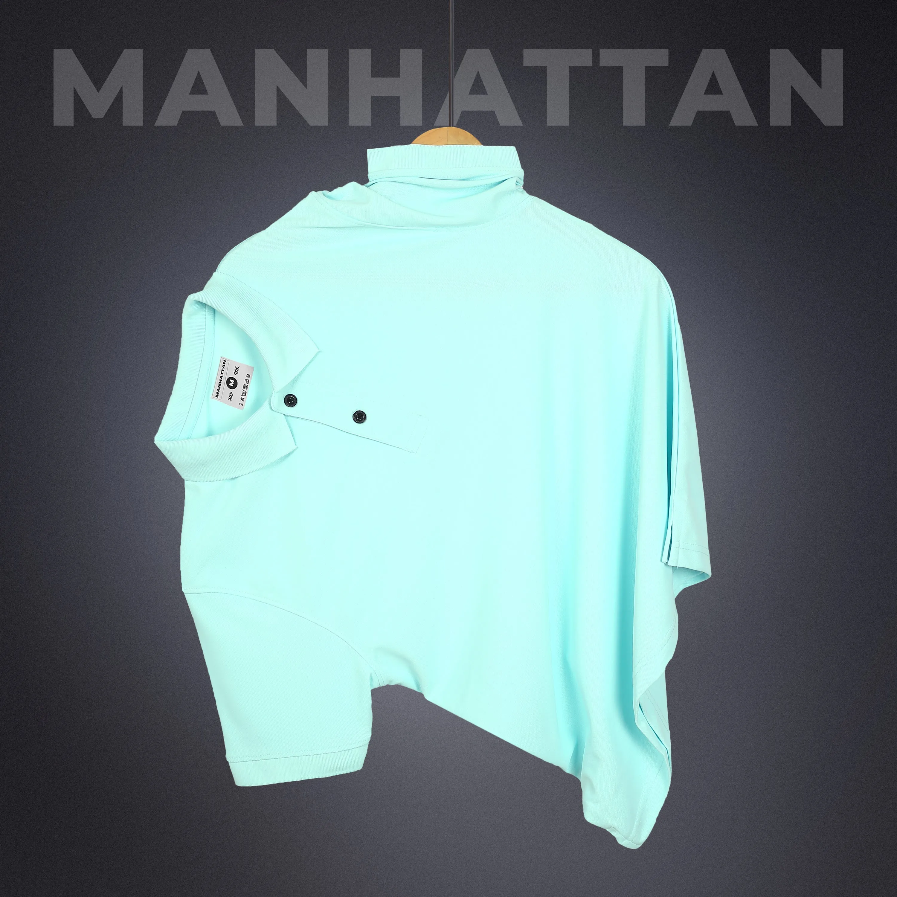 Sports Dry Fit Mint Blue Polo T Shirts (Micro Polyester)