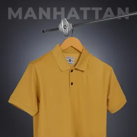Sports Dry Fit Mustard Polo T Shirts (Micro Polyester)