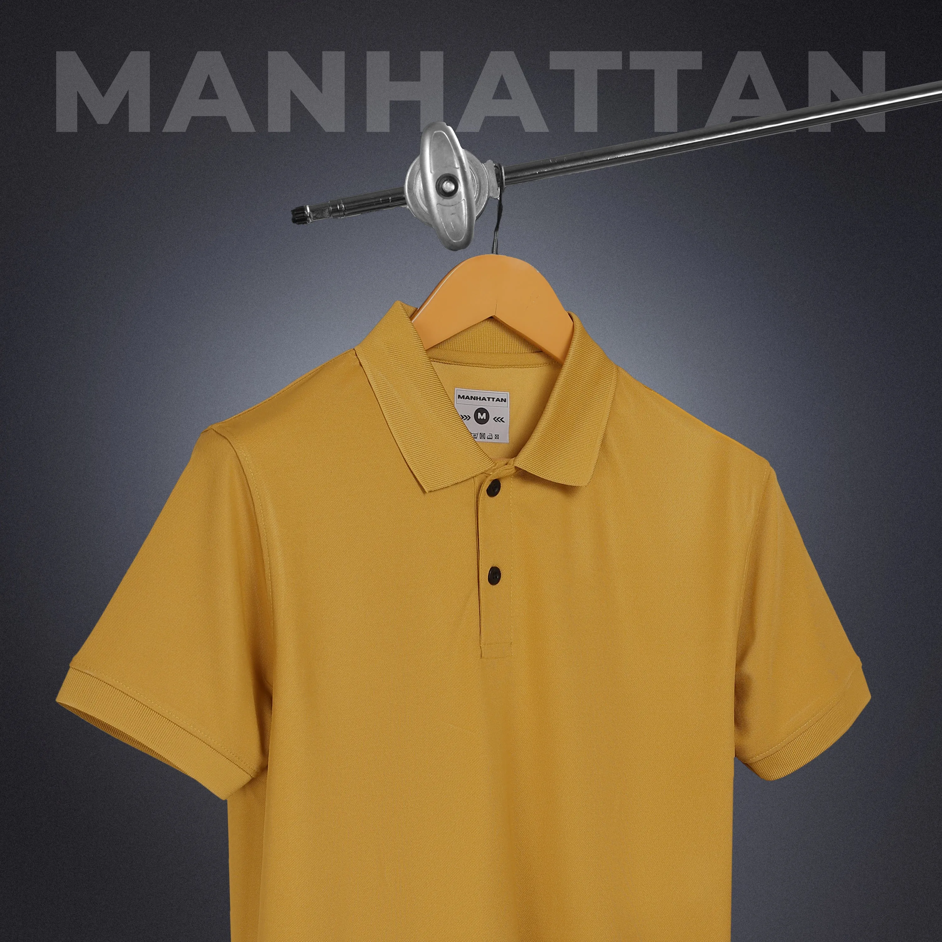 Sports Dry Fit Mustard Polo T Shirts (Micro Polyester)