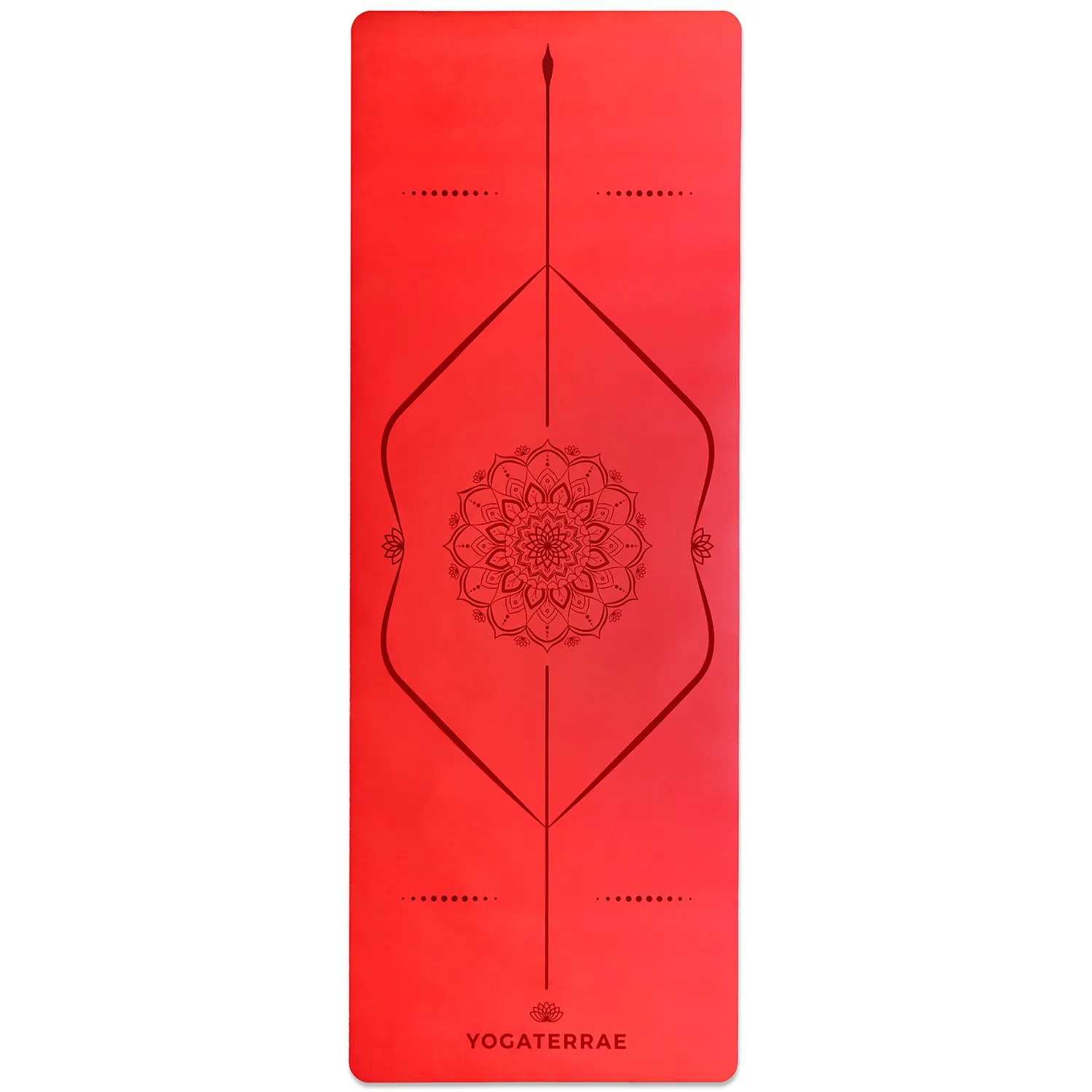 TAPIS DE YOGA MANDALA ROUGE EN PU-CAOUTCHOUC NATUREL AVEC SAC