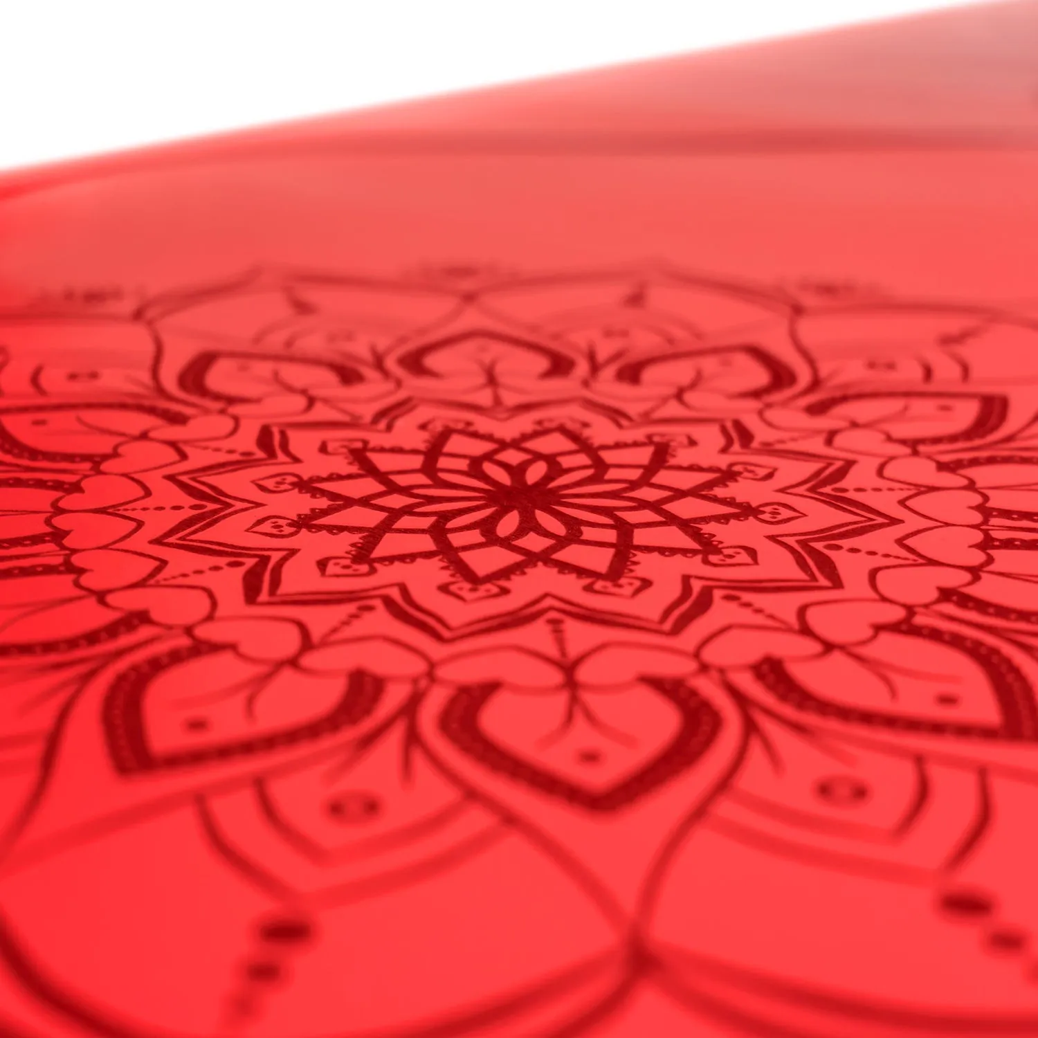 TAPIS DE YOGA MANDALA ROUGE EN PU-CAOUTCHOUC NATUREL AVEC SAC